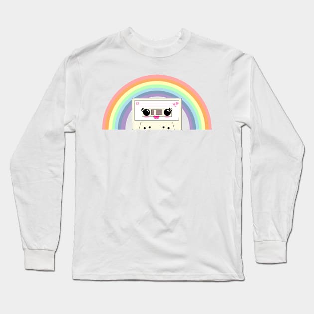 Cute rainbow cassette Long Sleeve T-Shirt by Pendientera